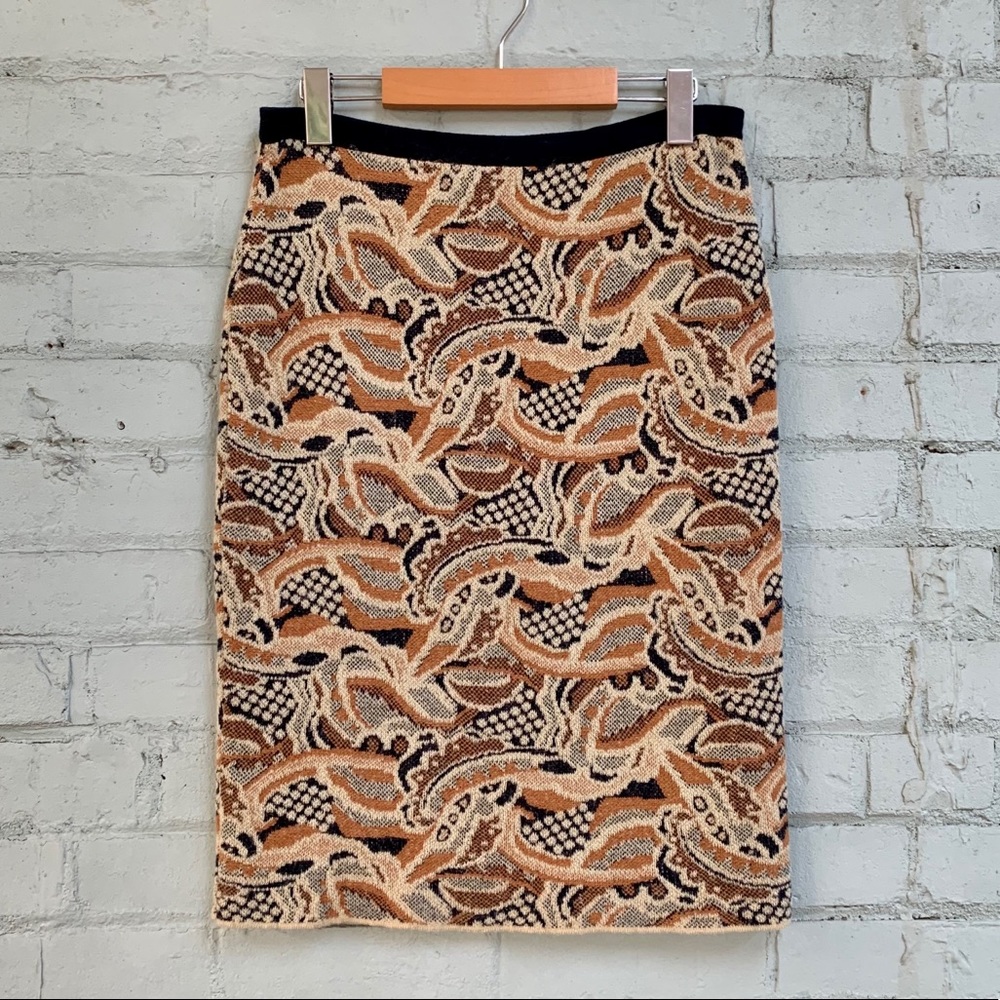 Anthropologie Paisley Knit Pencil Skirt